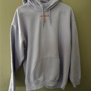 Lonely ghost size large pastel purple with orange lettering